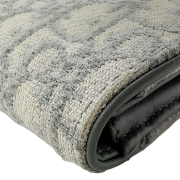 CHRISTIAN DIOR Saddle Oblique Canvas Card Holder Gray