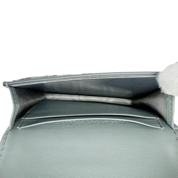 CHRISTIAN DIOR Saddle Oblique Canvas Card Holder Gray