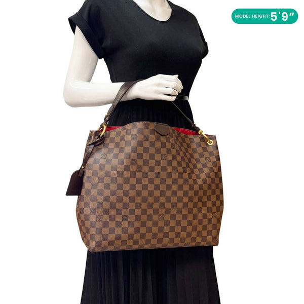 LOUIS VUITTON Graceful MM Damier Ebene Shoulder Bag Brown