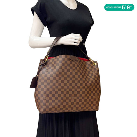 LOUIS VUITTON Graceful MM Damier Ebene Shoulder Bag Brown