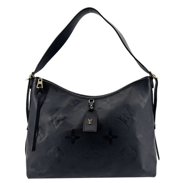LOUIS VUITTON Carryall MM Monogram Empreinte Leather Shoulder Bag Black
