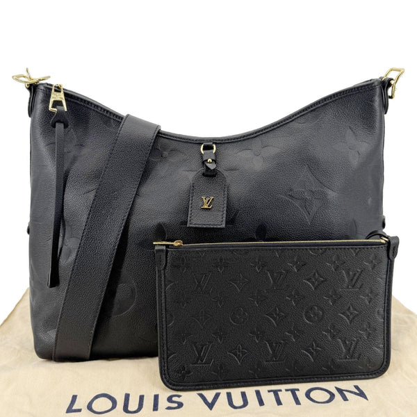 LOUIS VUITTON Carryall MM Monogram Empreinte Leather Shoulder Bag Black