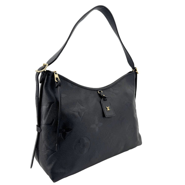 LOUIS VUITTON Carryall MM Monogram Empreinte Leather Shoulder Bag Black