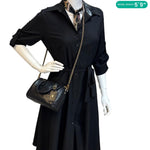 LOUIS VUITTON Speedy BB Monogram Ink Lambskin Leather Satchel Crossbody Bag Black