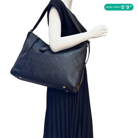 Louis Vuitton Carryall MM Shoulder Bag in Black Empreinte leather