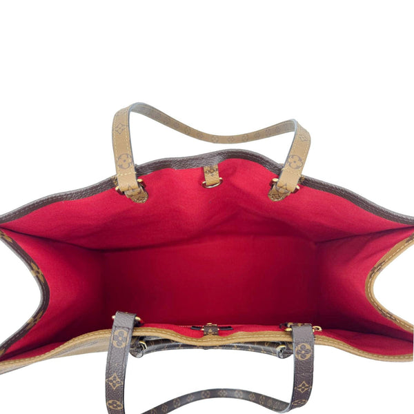 LOUIS VUITTON Onthego GM Monogram Reverse Canvas Tote Bag Brown