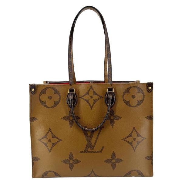 LOUIS VUITTON Onthego GM Monogram Reverse Canvas Tote Bag Brown