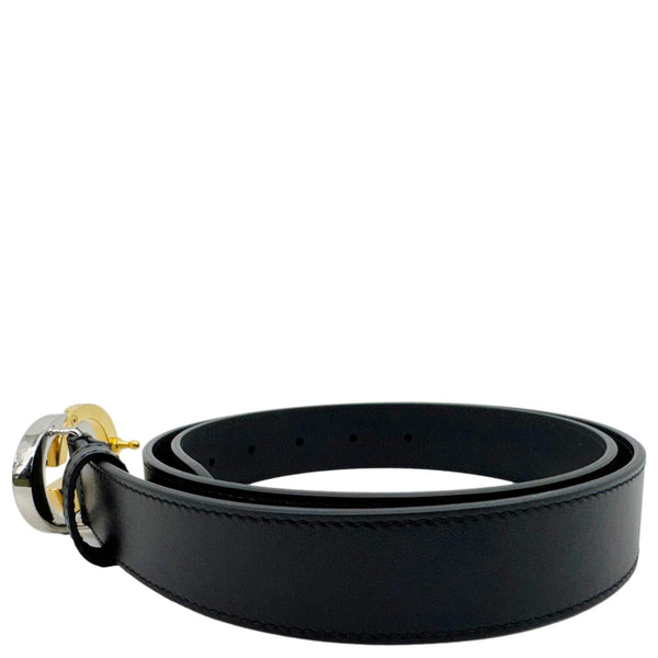 GUCCI GG Buckle Leather Belt Size 90.36 Black 601254