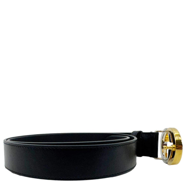 GUCCI GG Buckle Leather Belt Size 90.36 Black 601254