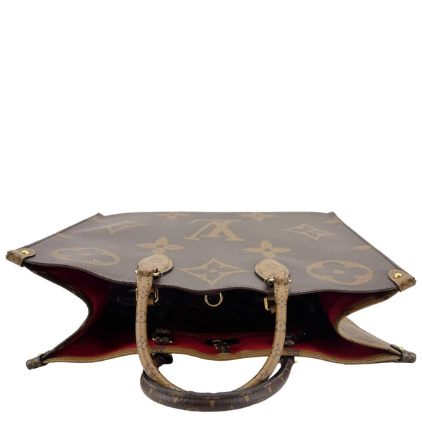 LOUIS VUITTON Onthego GM Monogram Reverse Canvas Tote Bag Brown