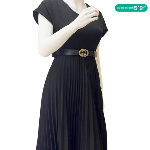 GUCCI GG Buckle Leather Belt Size 90.36 Black 601254