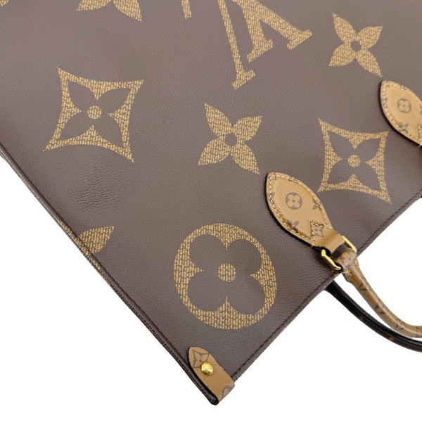 LOUIS VUITTON Onthego GM Monogram Reverse Canvas Tote Bag Brown