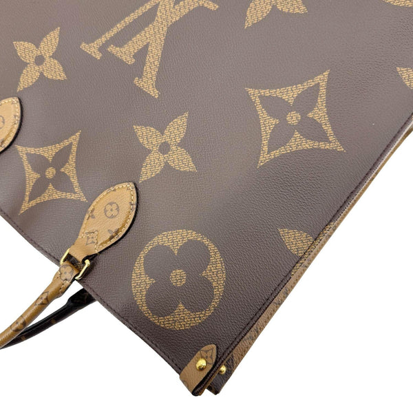 LOUIS VUITTON Onthego GM Monogram Reverse Canvas Tote Bag Brown