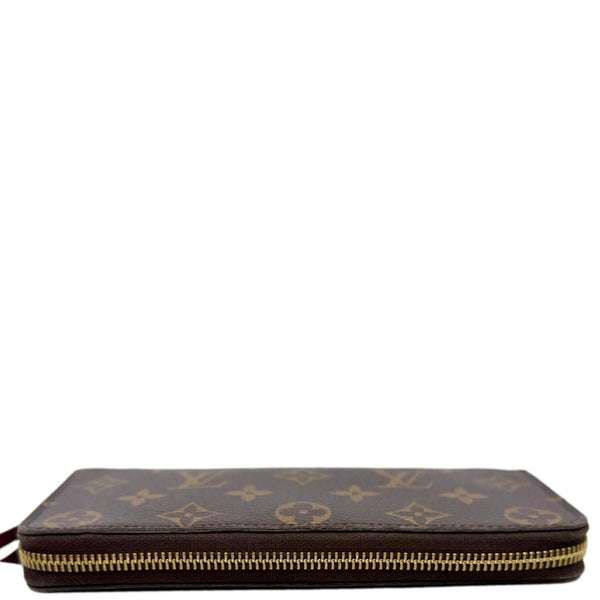LOUIS VUITTON Clemence Monogram Canvas Zippy Wallet Brown