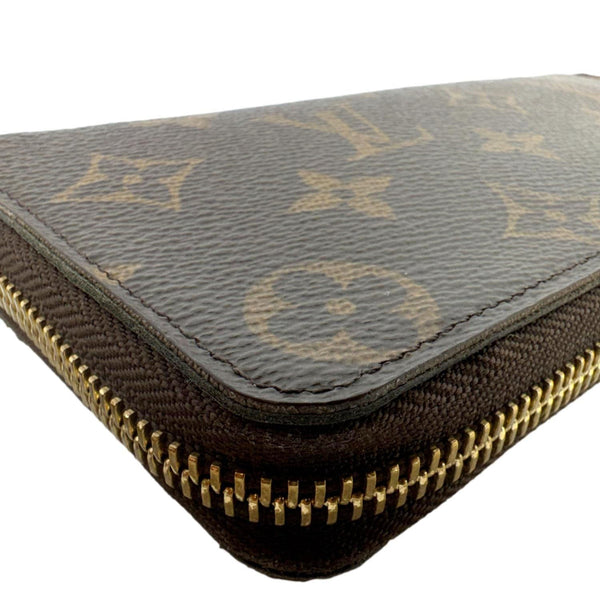 LOUIS VUITTON Clemence Monogram Canvas Zippy Wallet Brown