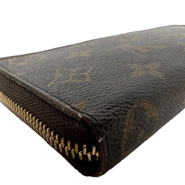 LOUIS VUITTON Clemence Monogram Canvas Zippy Wallet Brown