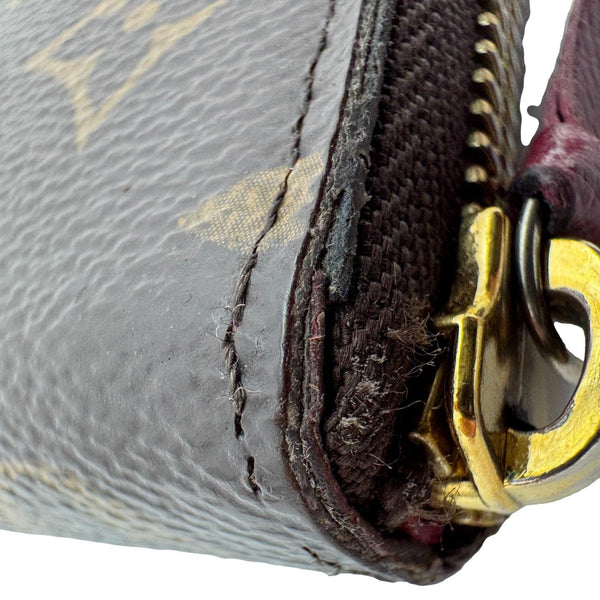 LOUIS VUITTON Clemence Monogram Canvas Zippy Wallet Brown