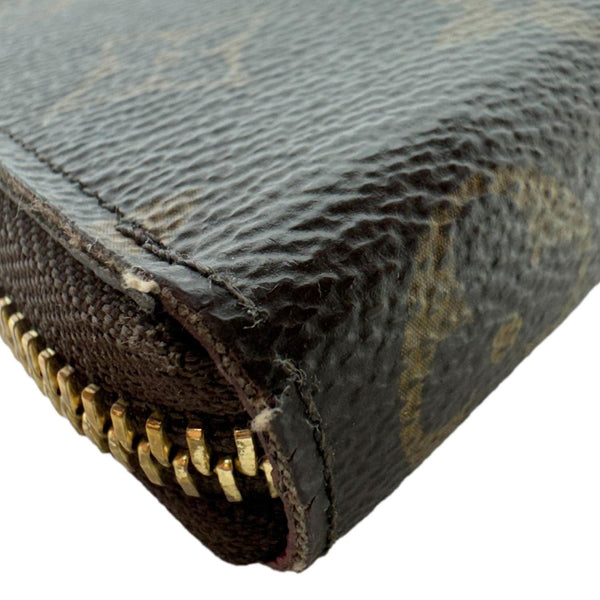 LOUIS VUITTON Clemence Monogram Canvas Zippy Wallet Brown