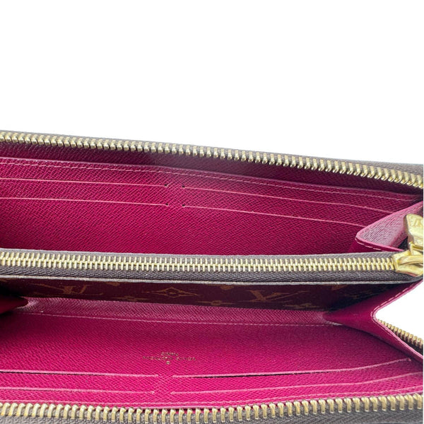 LOUIS VUITTON Clemence Monogram Canvas Zippy Wallet Brown