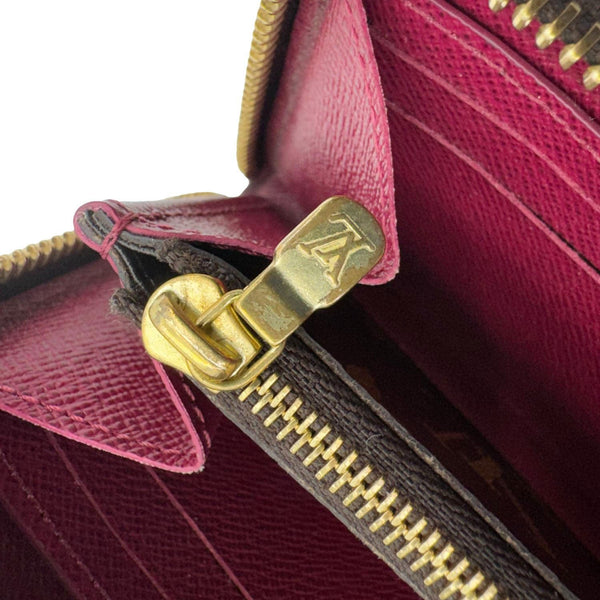 LOUIS VUITTON Clemence Monogram Canvas Zippy Wallet Brown
