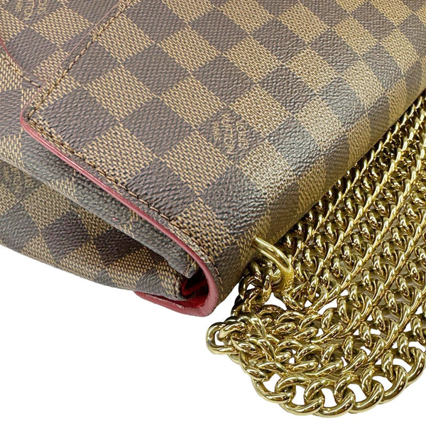 LOUIS VUITTON Caissa Damier Ebene Chain Clutch Shoulder Bag Brown