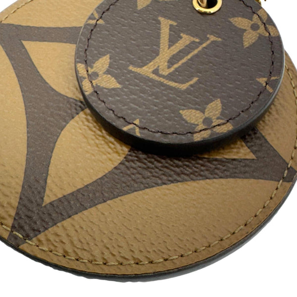LOUIS VUITTON Reverse Monogram Canvas Round Charm Key Holder Brown