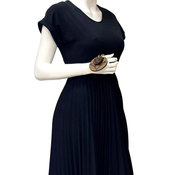 LOUIS VUITTON Reverse Monogram Canvas Round Charm Key Holder Brown