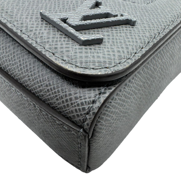 LOUIS VUITTON New flap Taiga Leather Messenger Bag Gray