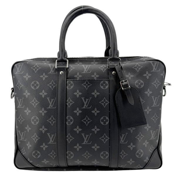 LOUIS VUITTON Porte Documents Voyage PM Monogram Eclipse Briefcase Bag Black
