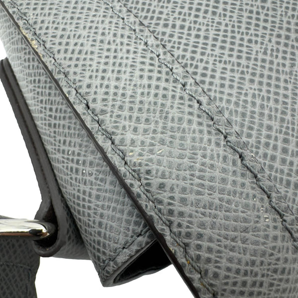 LOUIS VUITTON New flap Taiga Leather Messenger Bag Gray