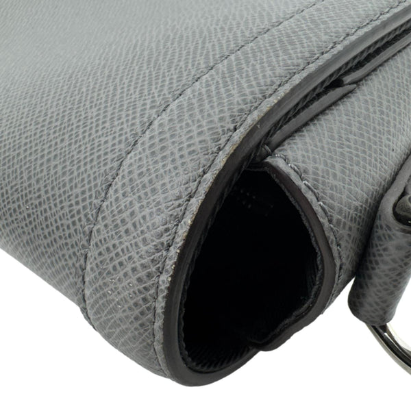 LOUIS VUITTON New flap Taiga Leather Messenger Bag Gray