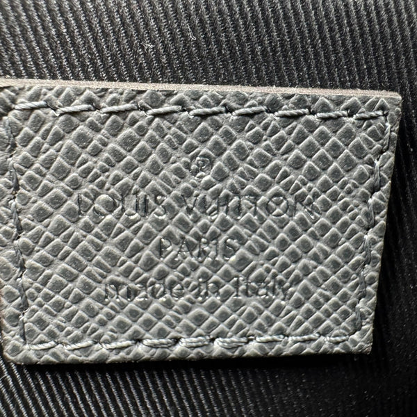 LOUIS VUITTON New flap Taiga Leather Messenger Bag Gray