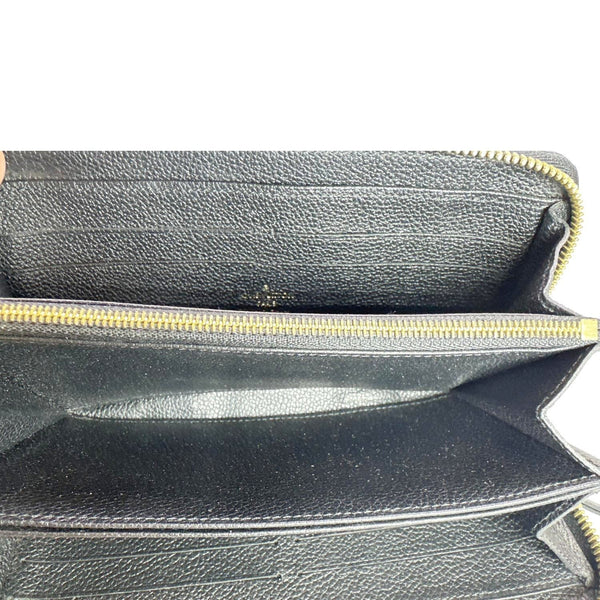 LOUIS VUITTON Monogram Empreinte Leather Zippy Wallet Black