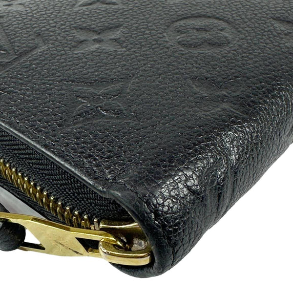 LOUIS VUITTON Monogram Empreinte Leather Zippy Wallet Black