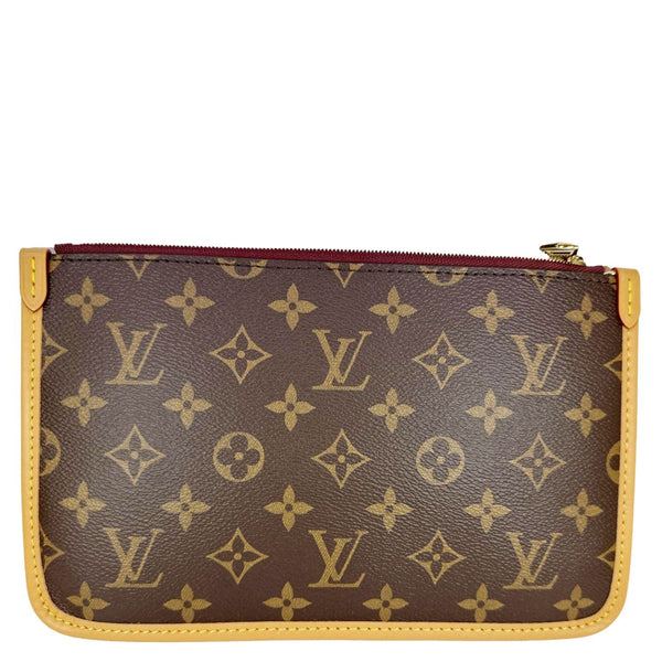 LOUIS VUITTON CarryAll MM Pochette Monogram Canvas Wristlet Brown