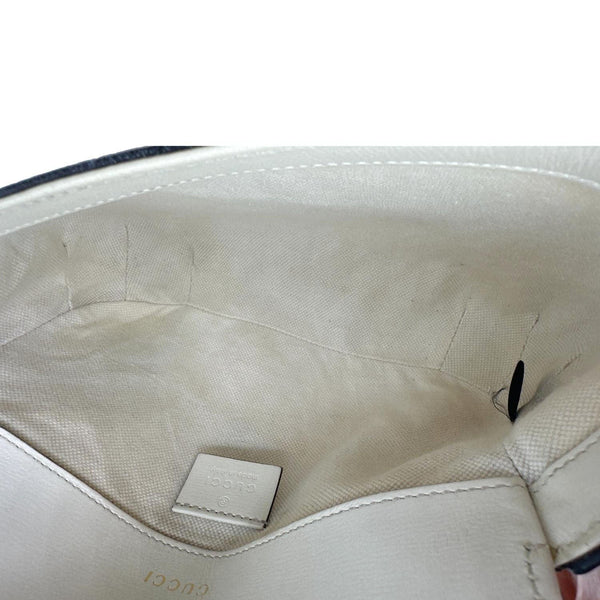 GUCCI Horsebit 1955 Flap Small GG Supreme Canvas Shoulder Bag Beige 658574