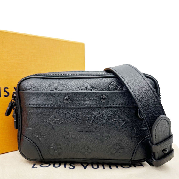 LOUIS VUITTON Alpha Wearable Monogram Shadow Wallet Crossbody Bag Black