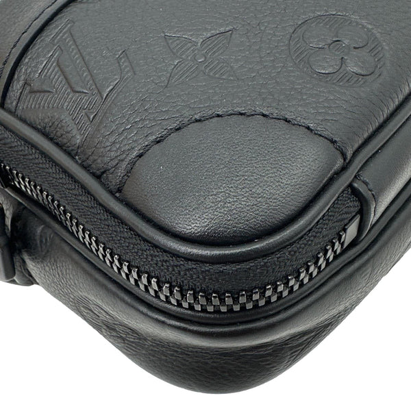 LOUIS VUITTON Alpha Wearable Monogram Shadow Wallet Crossbody Bag Black