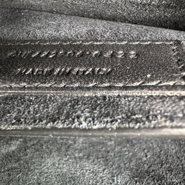 YVES SAINT LAURENT Monogram Sunset Medium Crocodile Embossed Leather Shoulder Bag Black