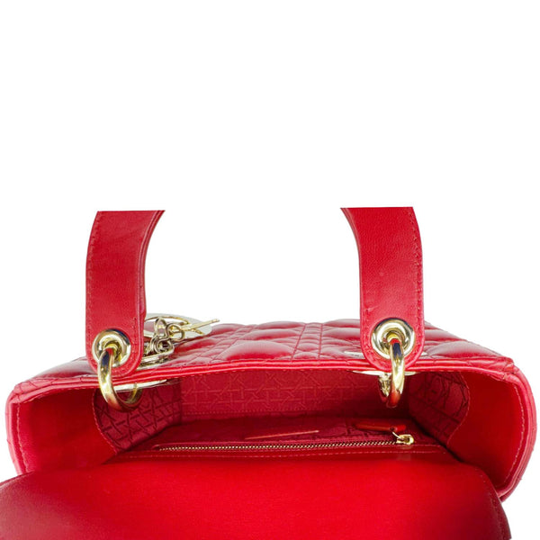 CHRISTIAN DIOR Lady Dior My ABCDior Small Cannage Leather Shoulder Bag Red