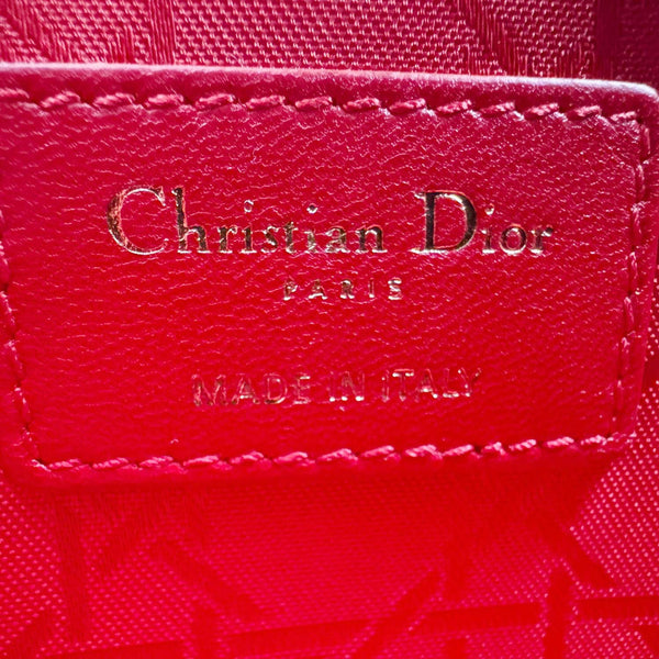 CHRISTIAN DIOR Lady Dior My ABCDior Small Cannage Leather Shoulder Bag Red