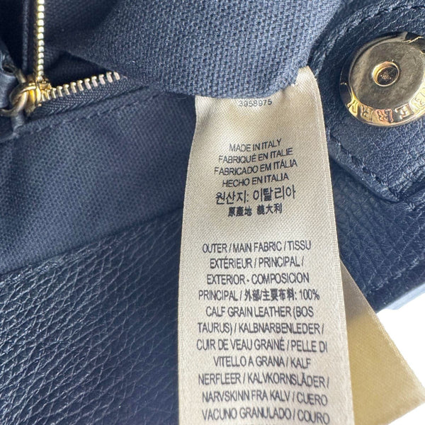 BURBERRY Canterbury Small House Check Derby Leather Tote Bag Black