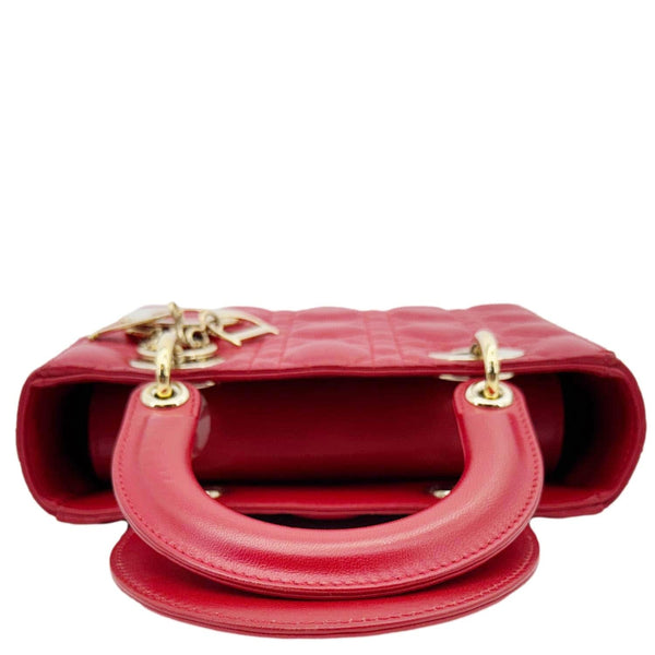 CHRISTIAN DIOR Lady Dior My ABCDior Small Cannage Leather Shoulder Bag Red