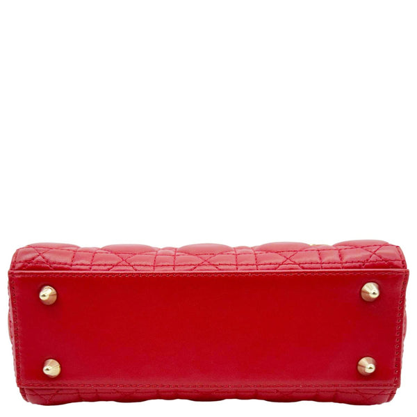 CHRISTIAN DIOR Lady Dior My ABCDior Small Cannage Leather Shoulder Bag Red