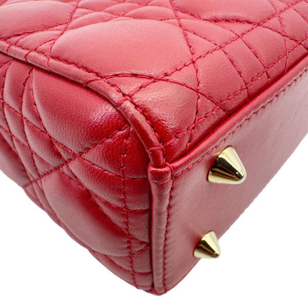 CHRISTIAN DIOR Lady Dior My ABCDior Small Cannage Leather Shoulder Bag Red