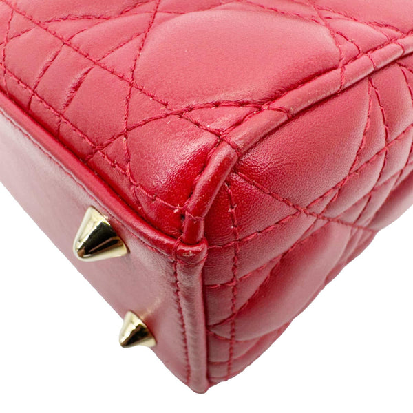 CHRISTIAN DIOR Lady Dior My ABCDior Small Cannage Leather Shoulder Bag Red