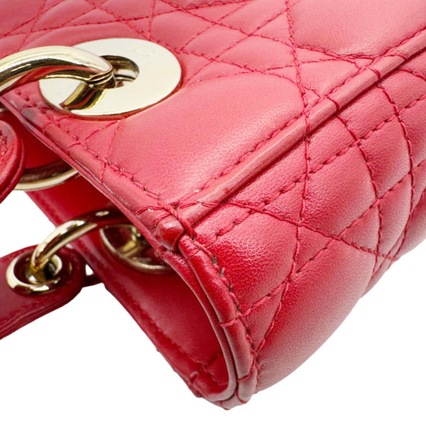 CHRISTIAN DIOR Lady Dior My ABCDior Small Cannage Leather Shoulder Bag Red