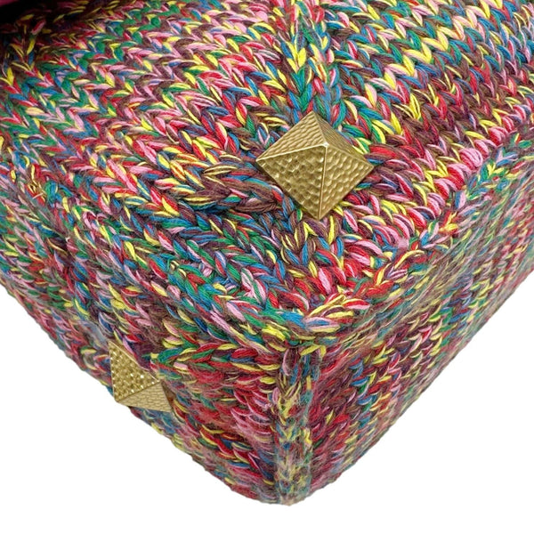 VALENTINO Roman Stud Woven Wool Crossbody Bag Feminine Pink