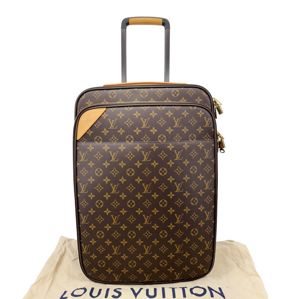 LOUIS VUITTON Pegase 55 Business Luggage Monogram Canvas Travel Bag Brown