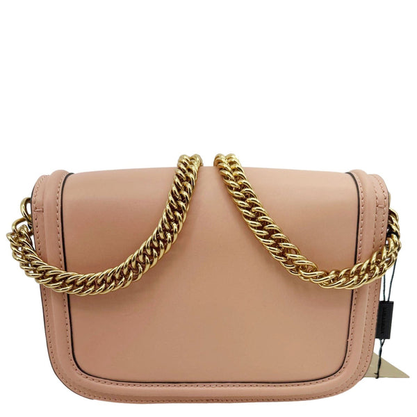 BURBERRY Link Flap Soft Calfskin Leather Crossbody Bag Rose Gold